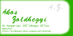 akos zoldhegyi business card